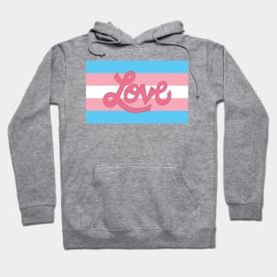 Transgender pride flag with Love text Hoodie